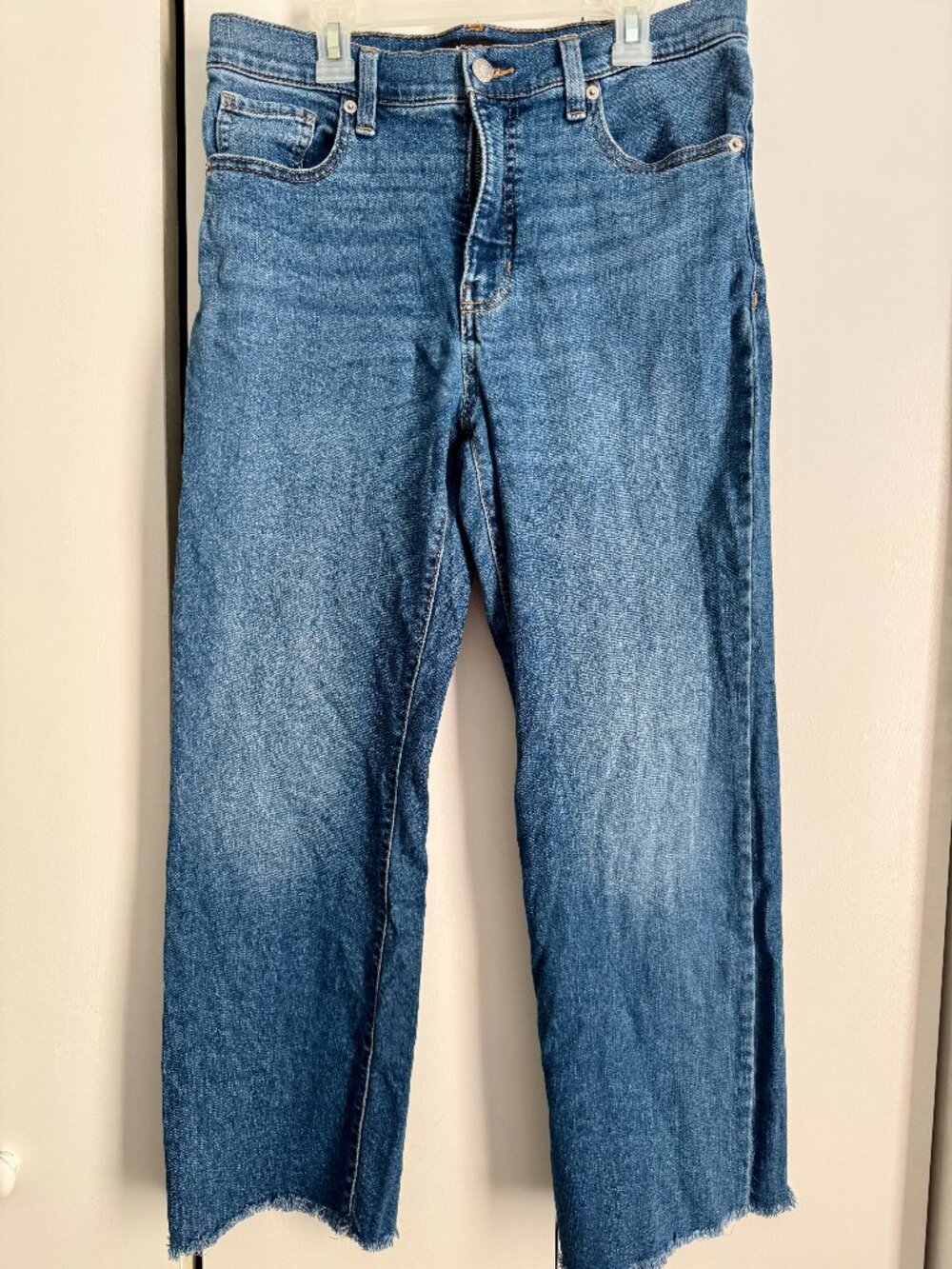 Banana Republic Bootcut High Rise Jeans 29/8 Blue Raw Frayed Hem